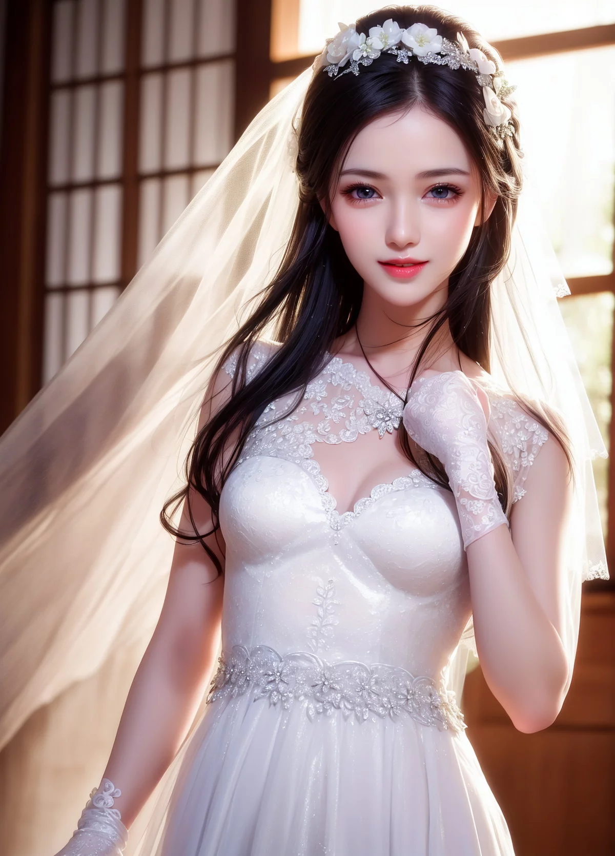 Xgyw.Org_AI美图034期新娘婚纱主题性感白色低胸婚纱裙秀完美身材写真及下载116P